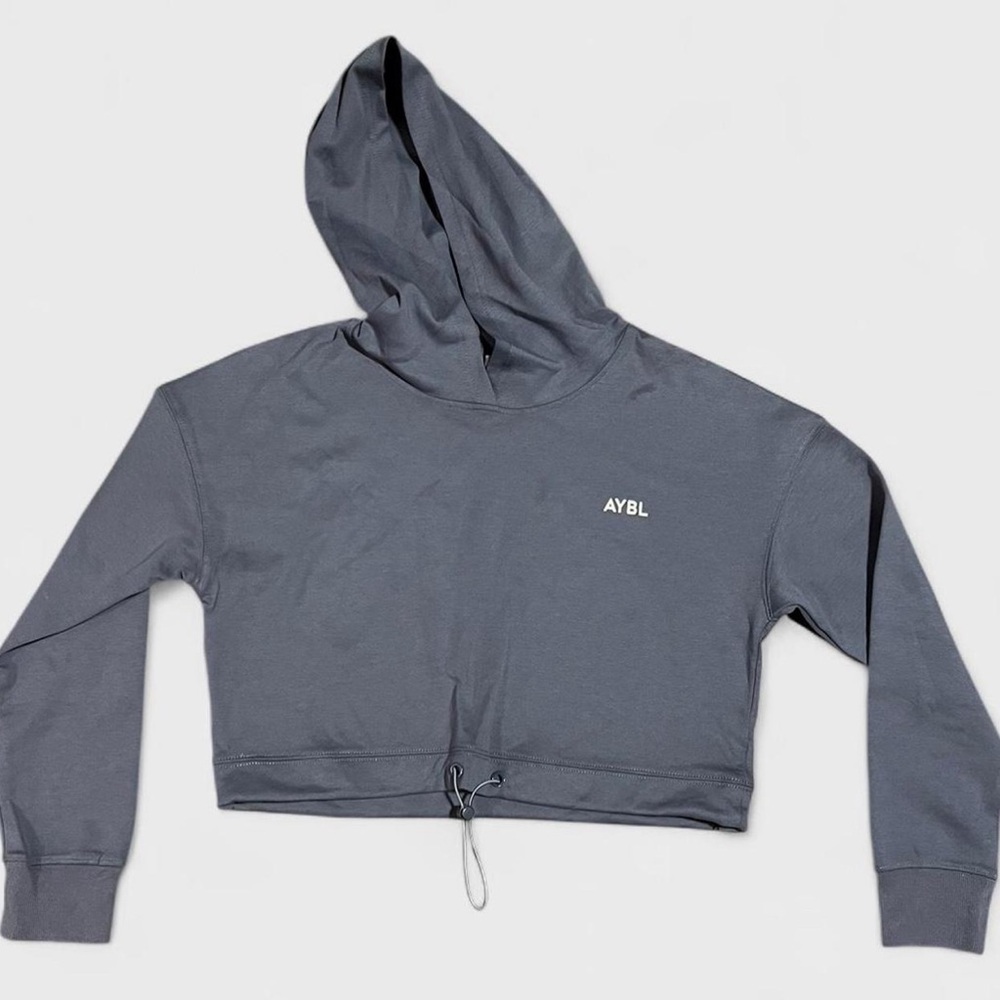 NWT AYBL Everyday Drawcord Hoodie (Cropped) in Slate Blue